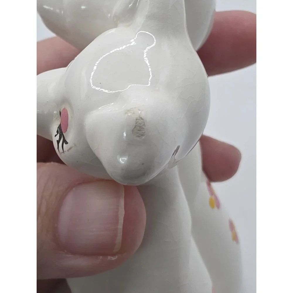 Vintage 1950s White Porcelain Dogs Figurine Collectible Small Chips See Pics